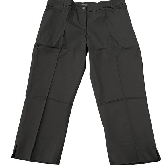 Claudia EV Women's Black Flatten Tummy Cropped Pants, Size 14 NWT - Picture 1 of 7